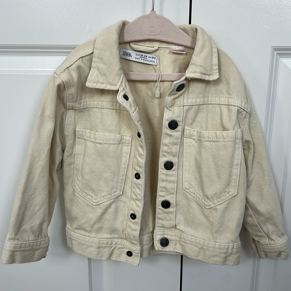 NWOT Zara kids khaki denim jacket